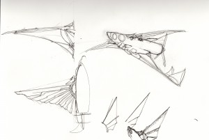 An early design getting some things right. This version played with fabric wings, an ocular cockpit, and propeller propulsion. 